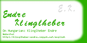 endre klinglheber business card